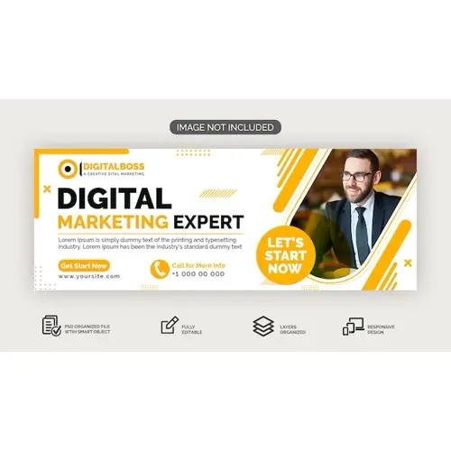 Unique Modern Digital Marketing Facebook Cover Banner Template