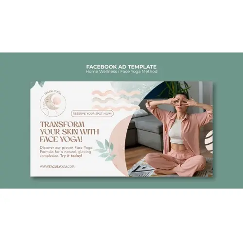 Watercolor home yoga facebook template