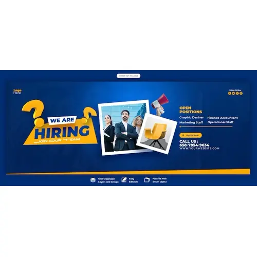 We are hiring job vacancy Facebook cover banner template