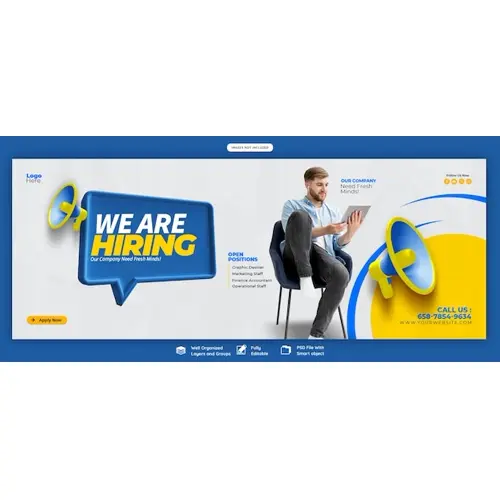 We are hiring job vacancy Facebook cover banner template
