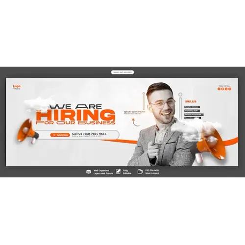 We are hiring job vacancy Facebook cover banner template