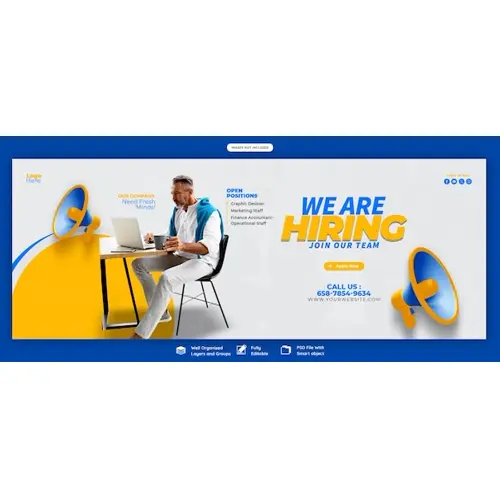 We are hiring job vacancy Facebook cover banner template