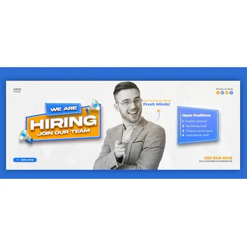 We are hiring job vacancy Facebook cover banner template