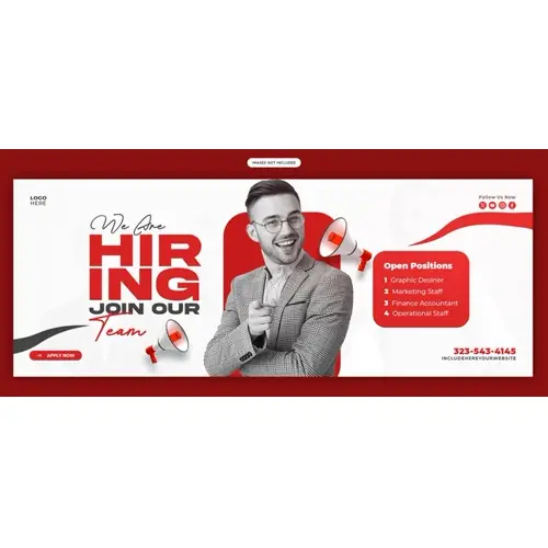 We are hiring job vacancy Facebook cover banner template