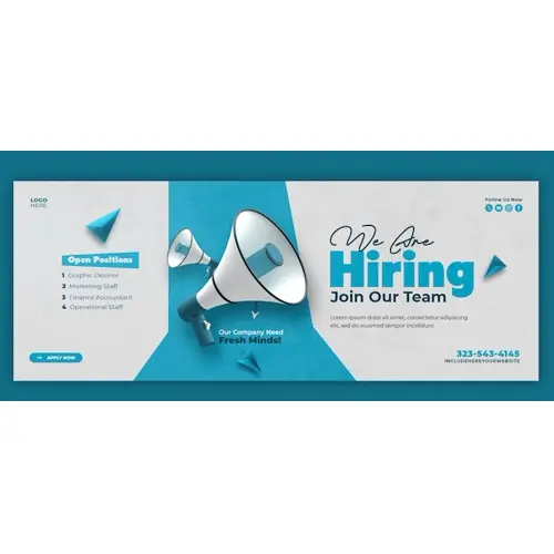 We are hiring job vacancy Facebook cover banner template