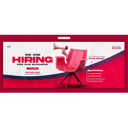 We are hiring job vacancy Facebook cover banner template