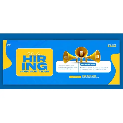 We are hiring job vacancy Facebook cover banner template