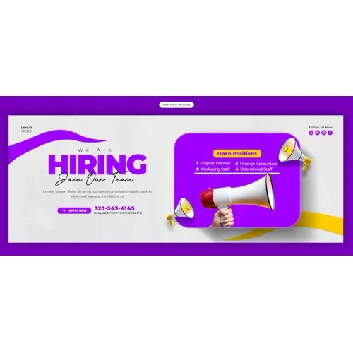 We are hiring job vacancy Facebook cover banner template