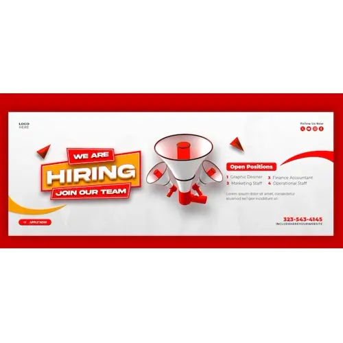We are hiring job vacancy Facebook cover banner template