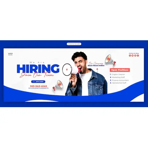 We are hiring job vacancy Facebook cover banner template