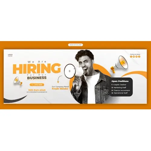 We are hiring job vacancy Facebook cover banner template