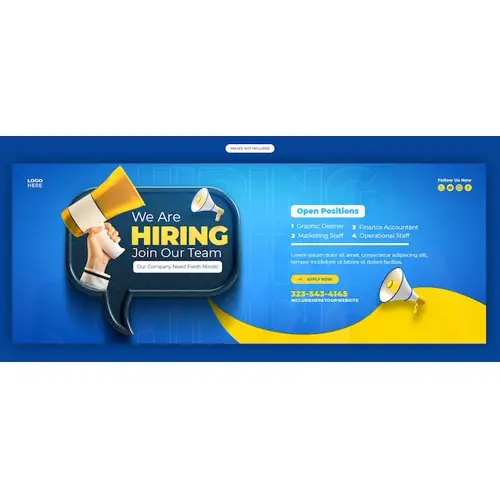 We are hiring job vacancy Facebook cover banner template