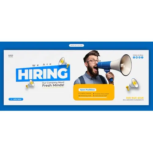We are hiring job vacancy Facebook cover banner template