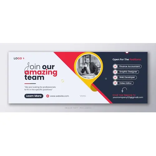 We are hiring job vacancy social media facebook cover and web banner template