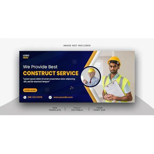 We Provide Best Construct Service Social Media Facebook Cover Banner Template