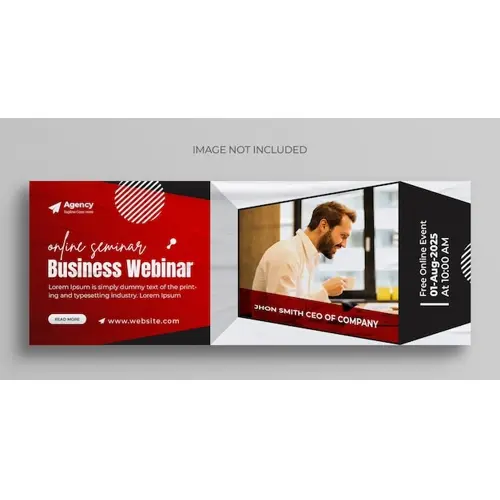 Web banner design for online live webinar business conference Facebook and other social media covers