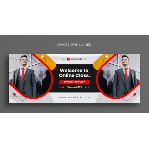 Web banner design for online live webinar business conference Facebook and other social media covers