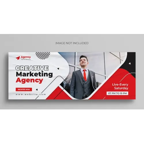 Web banner design for online live webinar business conference Facebook and other social media covers