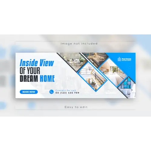 Web banner design for Real estate modern home sales and facebook cover template design