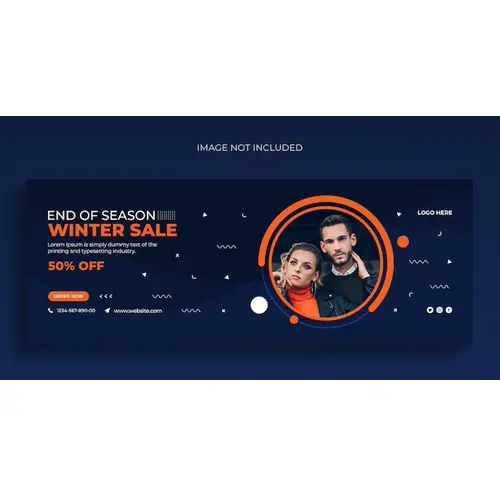 Winter fashion sale social media web banner flyer and Facebook cover design template