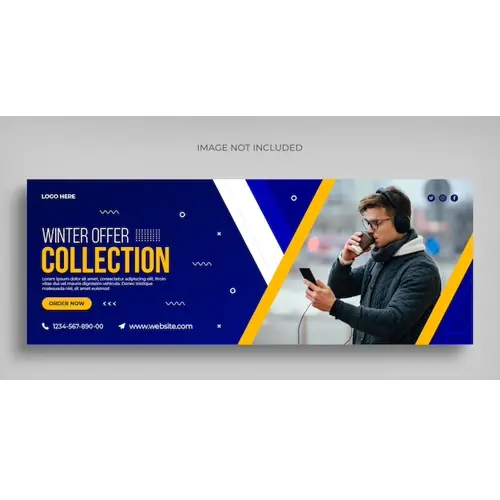 Winter fashion sale social media web banner flyer and Facebook cover design template