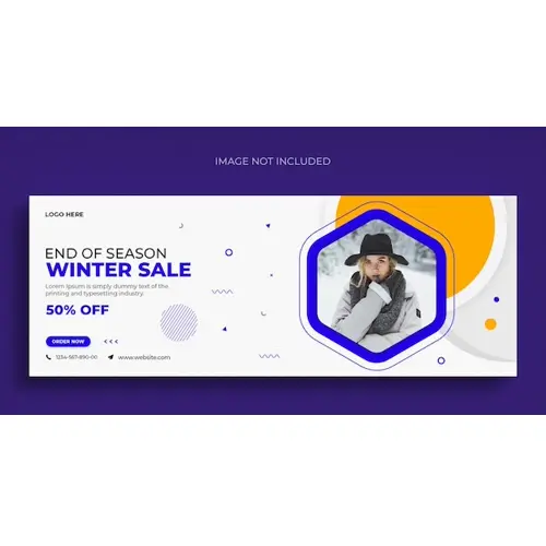 Winter fashion sale social media web banner flyer and Facebook cover design template