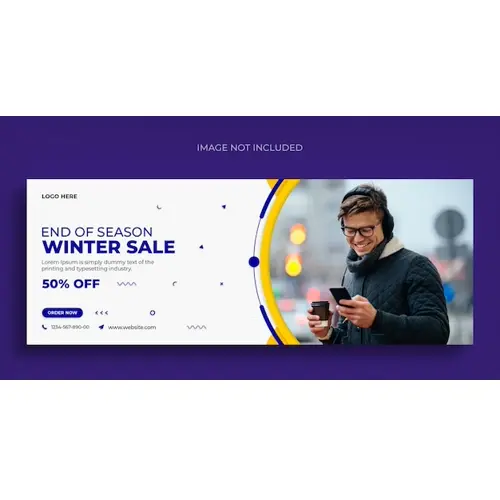 Winter fashion sale social media web banner flyer and Facebook cover design template