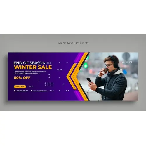 Winter fashion sale social media web banner flyer and Facebook cover design template