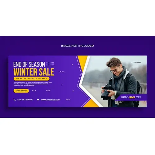 Winter fashion sale social media web banner flyer and Facebook cover photo design template