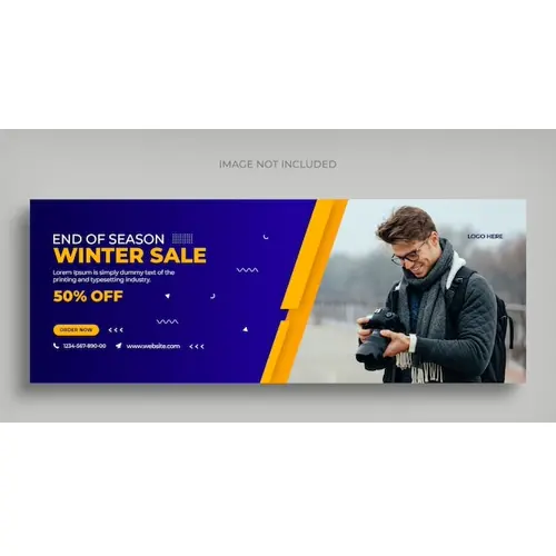 Winter fashion sale social media web banner flyer and Facebook cover photo design template