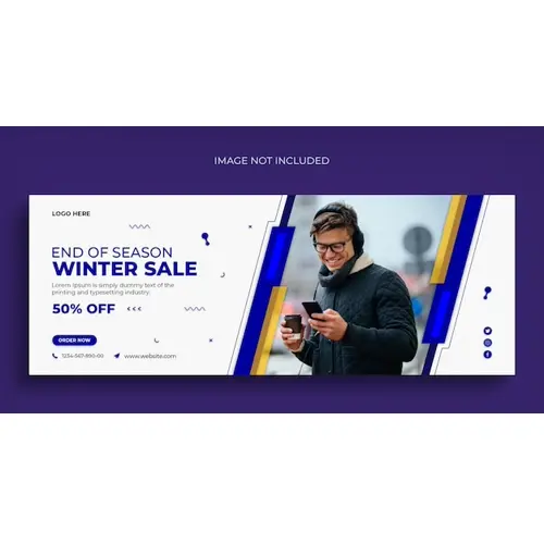 Winter fashion sale social media web banner flyer and Facebook cover photo design template