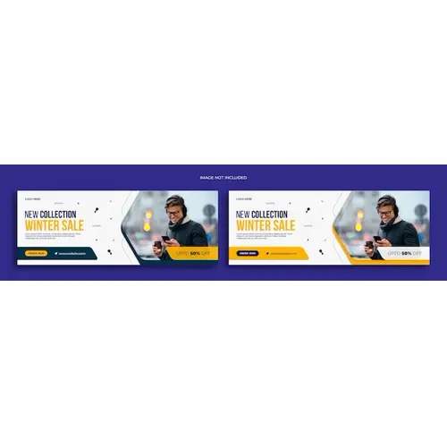 Winter fashion sale social media web banner flyer and Facebook cover photo design template