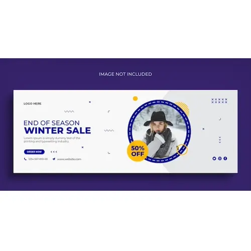 Winter fashion sale social media web banner flyer and Facebook cover photo design template