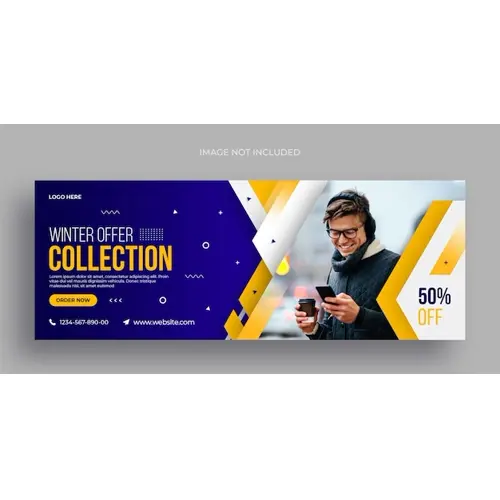 Winter fashion sale social media web banner flyer and Facebook cover photo design template