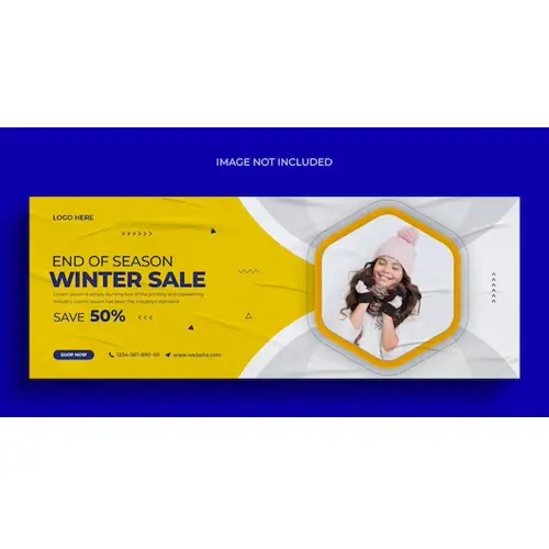Winter fashion sale social media web banner flyer and Facebook cover photo design template