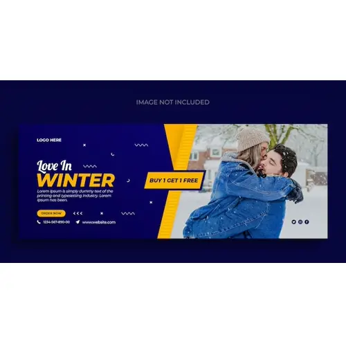 Winter fashion sale social media web banner flyer and Facebook cover template