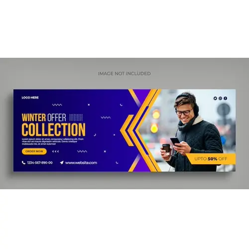 Winter fashion sale social media web banner flyer and Facebook cover template