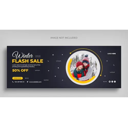 Winter fashion sale social media web banner flyer and Facebook cover template