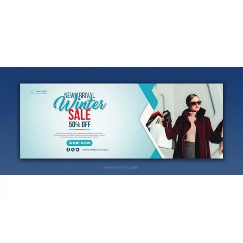 Winter sale social media facebook cover design