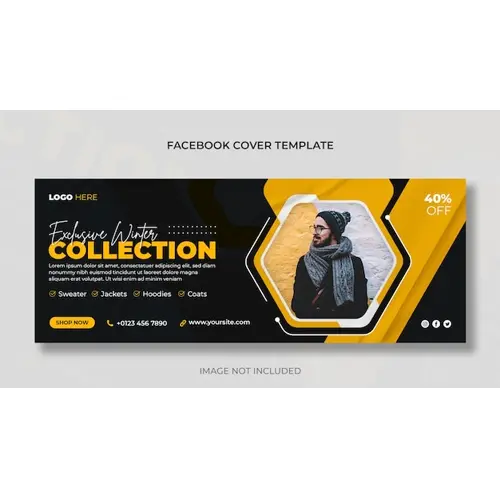 Winter sale social media post horizontal web banner and facebook cover photo template