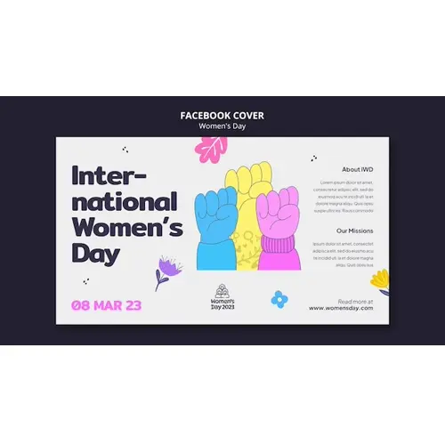 Women's day celebration facebook cover template