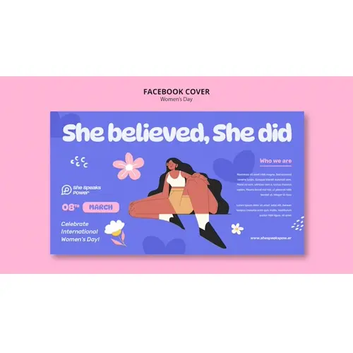 Women's day celebration facebook cover template