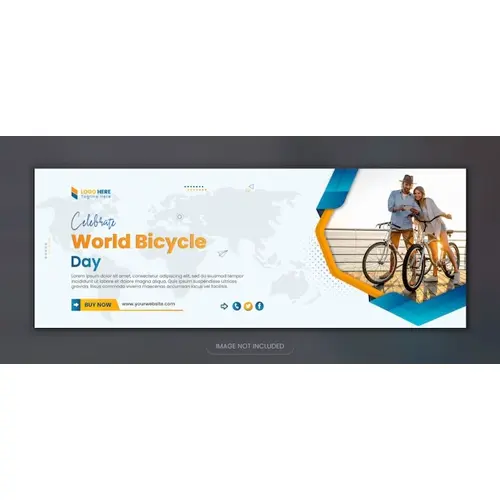 World bicycle day new facebook cover design and new social media banner post design template