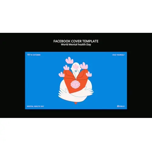 World mental health day facebook cover template