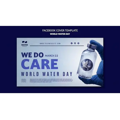 World water day celebration facebook cover template