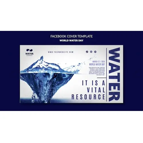 World water day celebration facebook cover template