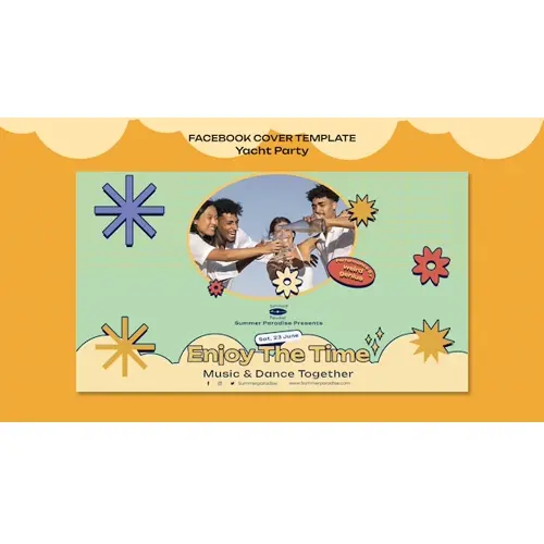 Yacht party facebook cover template