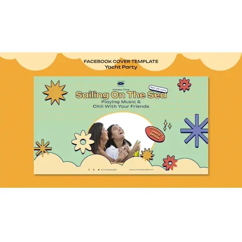 Yacht party facebook cover template