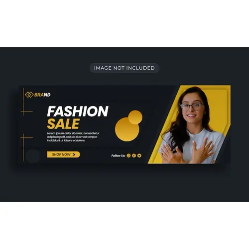 Yellow fashion sale with special discount Facebook cover design